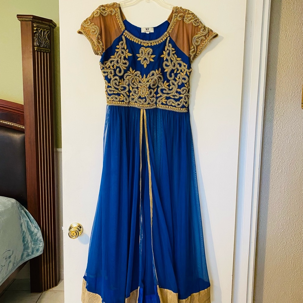 Blue embellished salwar kameez